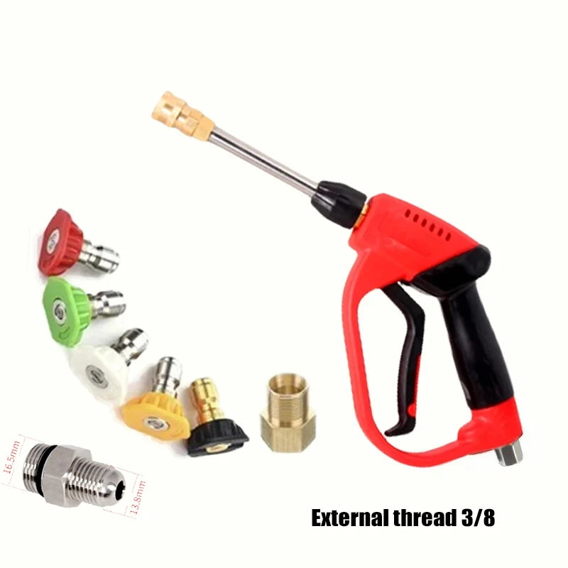 High-Pressure Water Gun for Car Washing | Pure Copper Valve Body with Quick-Connect Cl close-up view