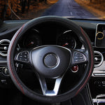 SEAMETAL Full-Wrapped Car Steering Wheel Cover Anti-Slip Wear-Resistant Steering Wheel Protection Cover Universal for 37-39cm
