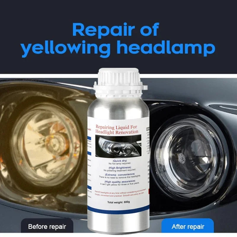 2PCS Car Headlight Liquid Polymer Polish 800ML Car Headlights Polishing Renovation Repair Liquid Light Restoration Besteam Auto Part