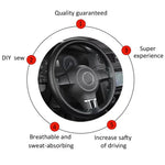 Car Steering Wheel Braid Cover Needles And Thread Artificial Leather Car Covers Suite close-up view