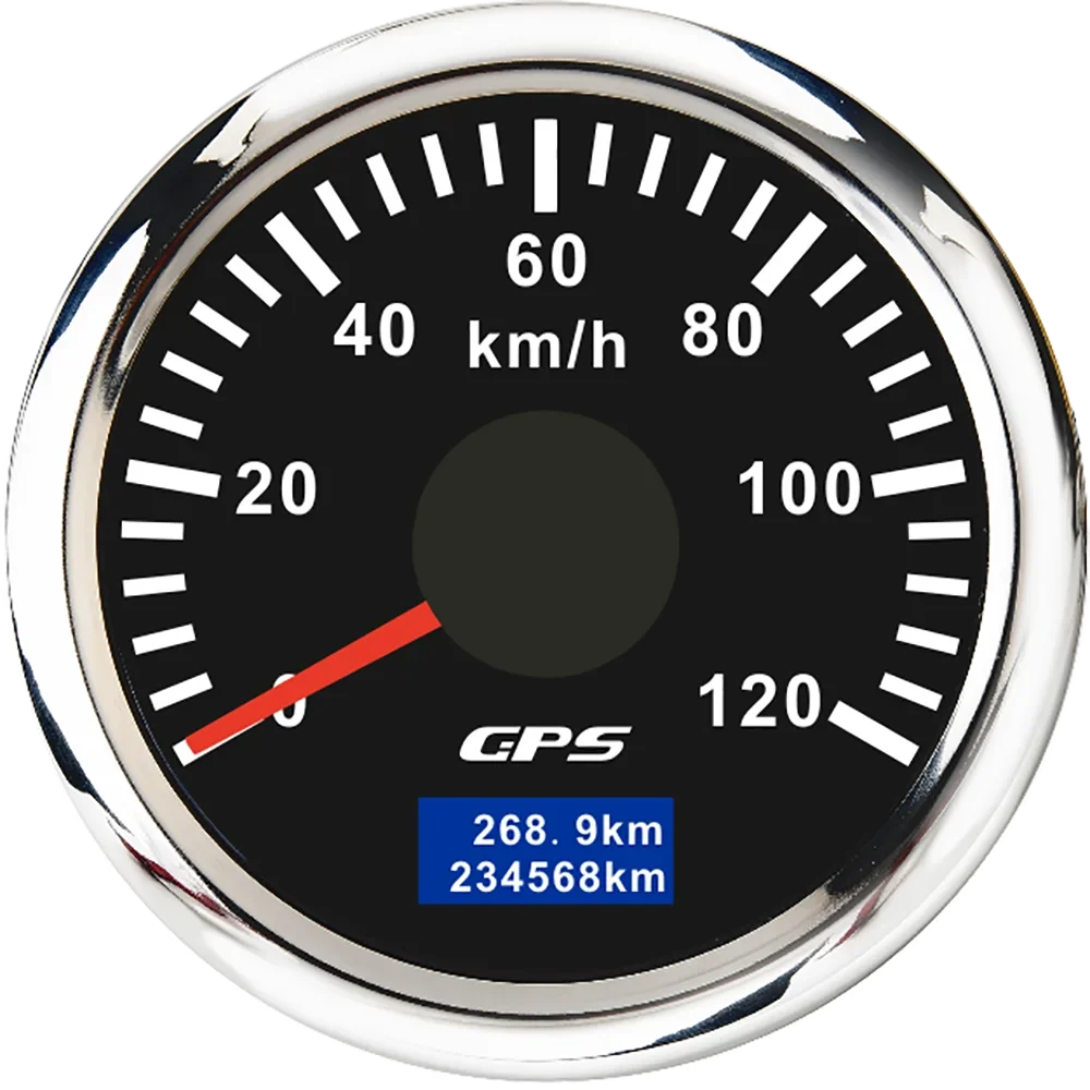 30/60/80/120/200 Km/h GPS Speedometer 52MM Car Truck Speed Gauge Meter With GPS Antenn close-up view