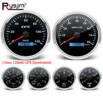 6 Gauge Set with GPS Speedometer, Tachometer, Voltmeter, and Sensors | 110mm and 52mm Ma detail view