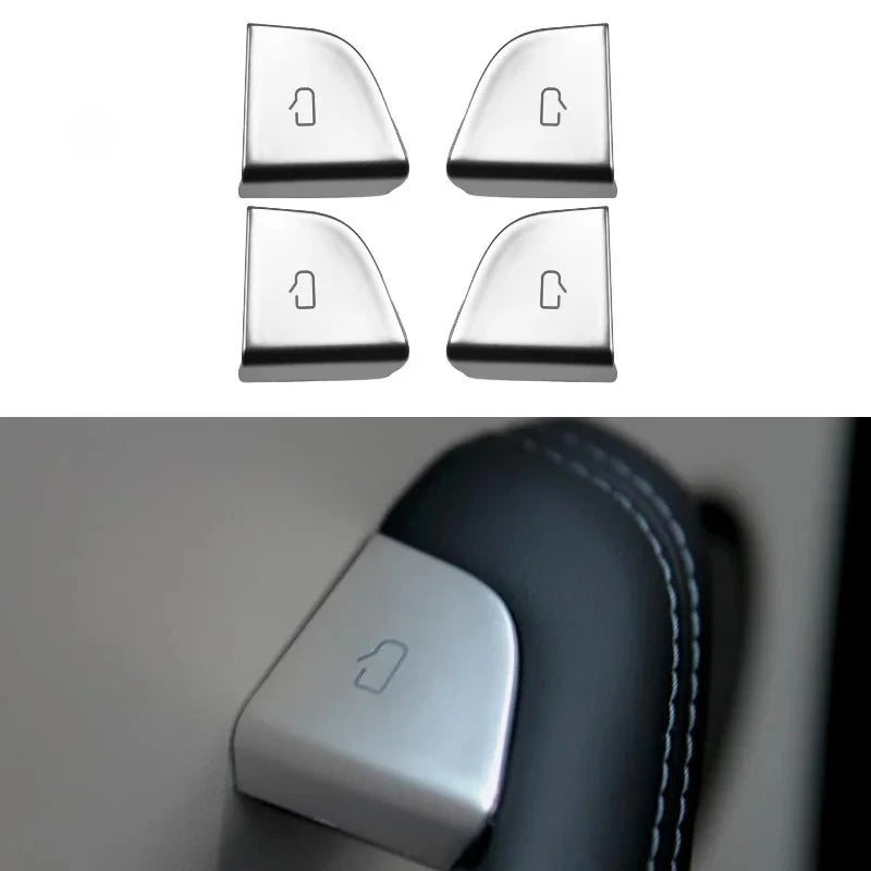 4PCS Door Button Decoration Sticker for Tesla Model 3 Highland Model Y Juniper | ABS Interior Trim