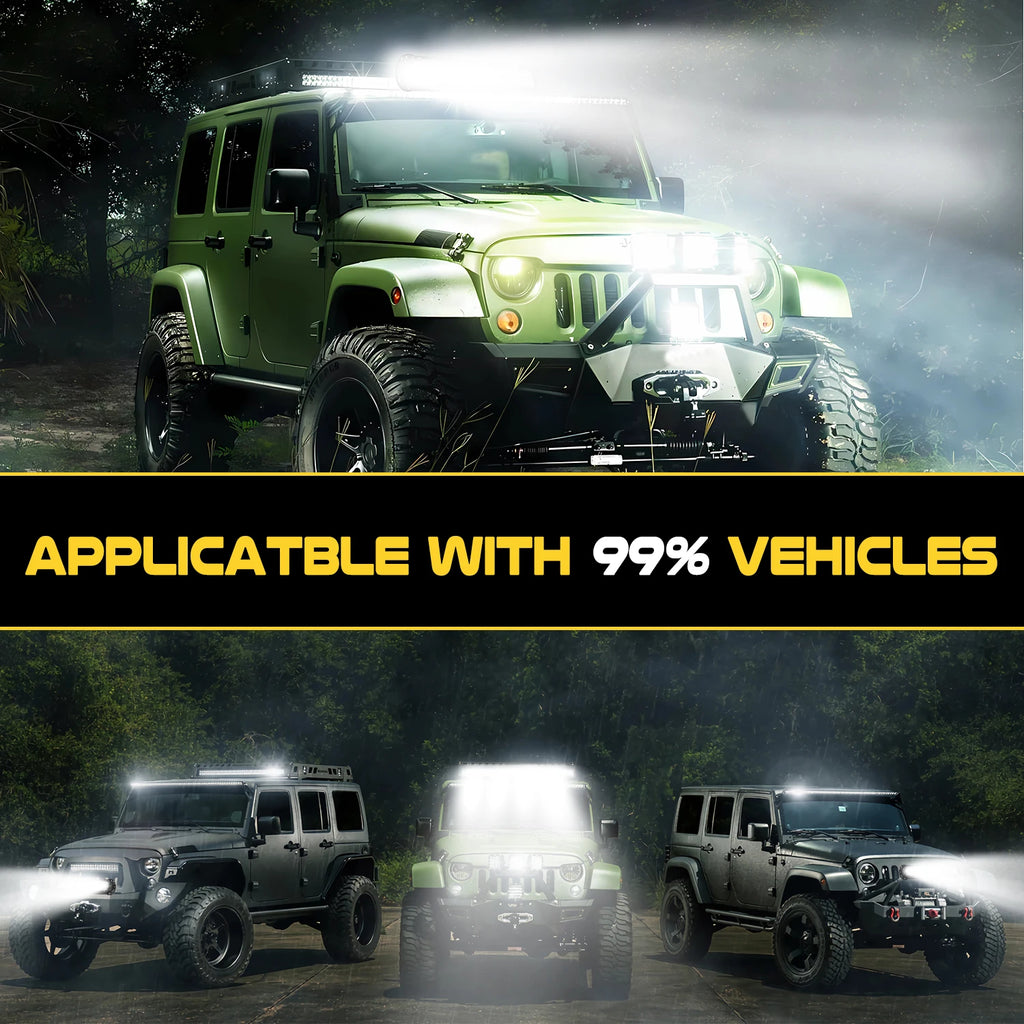 20 Inch LED Light Bar Spot Flood Combo Beam Offroad LED Driving Lights for Jeep Truck Off-Road Vehicles 4x4 ATVS UTVS,12V 24V
