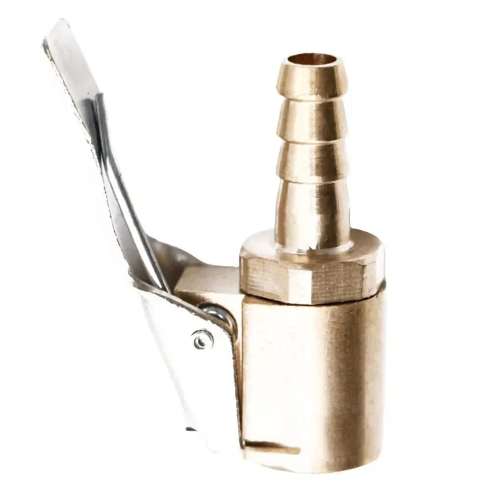 Portable Inflatable Pump Air Chuck | Clip-on Tire Valve Connector Adapter close-up view