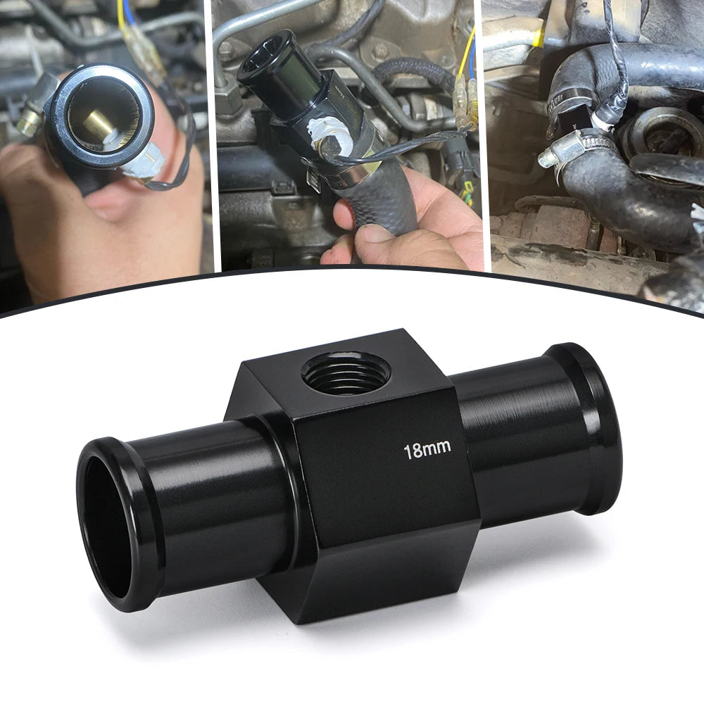 Black Water Temp Gauge Adapter | Radiator Temperature Sensor Joint Pipe for 18MM 20MM lifestyle view