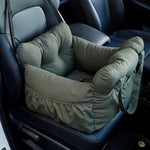 Dog Car Seat with Safety Belt | Non-Slip Pet Travel Bed for Small Dogs close-up view