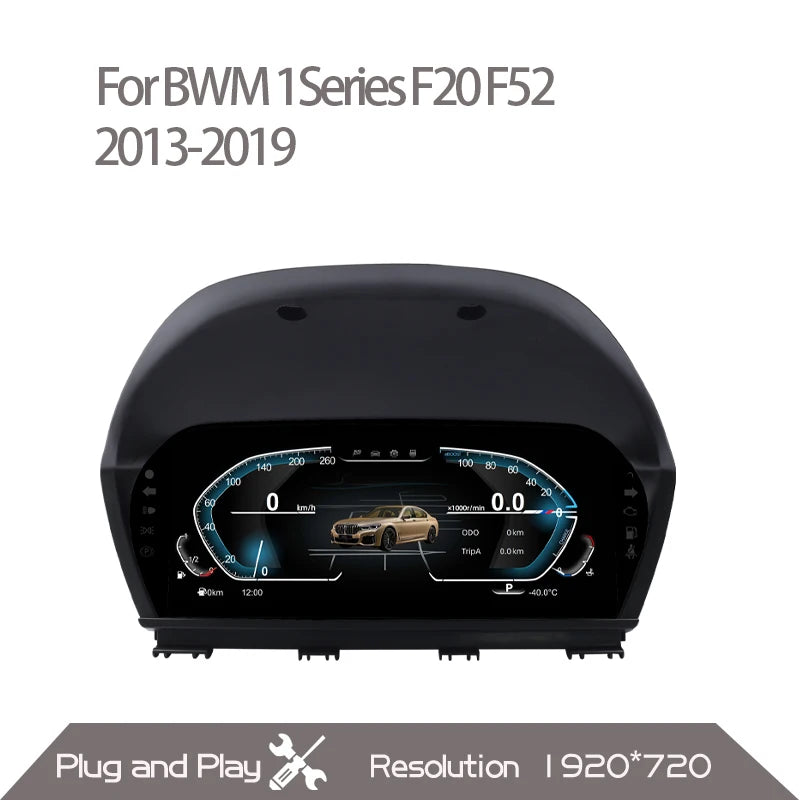 Digital Cluster LCD Dashboard for BMW 1/2 Series X1/X2 2014-2021 | 1920x720 Virtual In close-up view