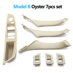 7pcs Set LHD Interior Armrest Door Pull Handle Panel Inside Trim Cover For BMW 5 Serie close-up view