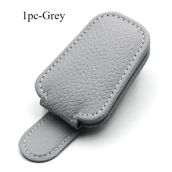 Car Sunglasses Holder Car Magnetic Leather Clip Card Ticket Holder Auto Sun Visor Gla alternate view