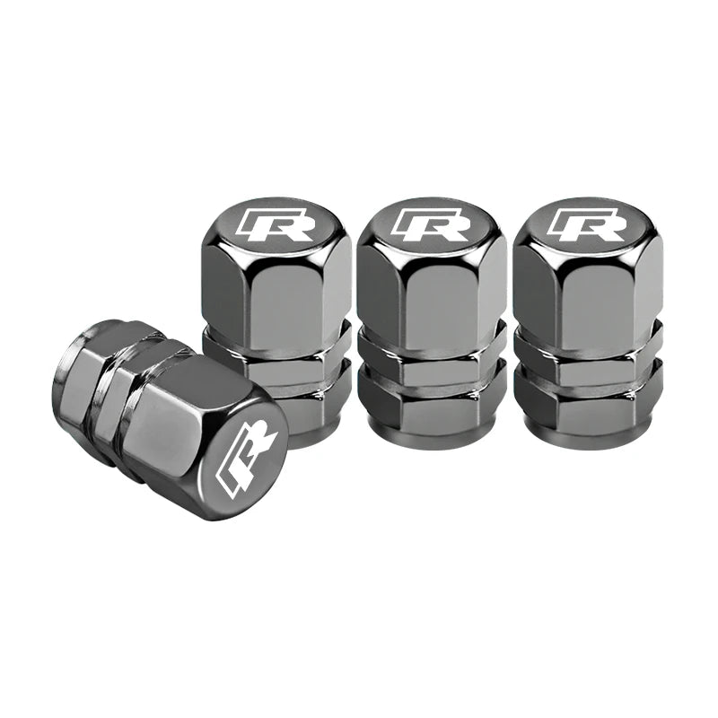 4Pcs Metal Car Tire Valve Caps for VW Models | Dust-Proof Tire Stem Covers detail view