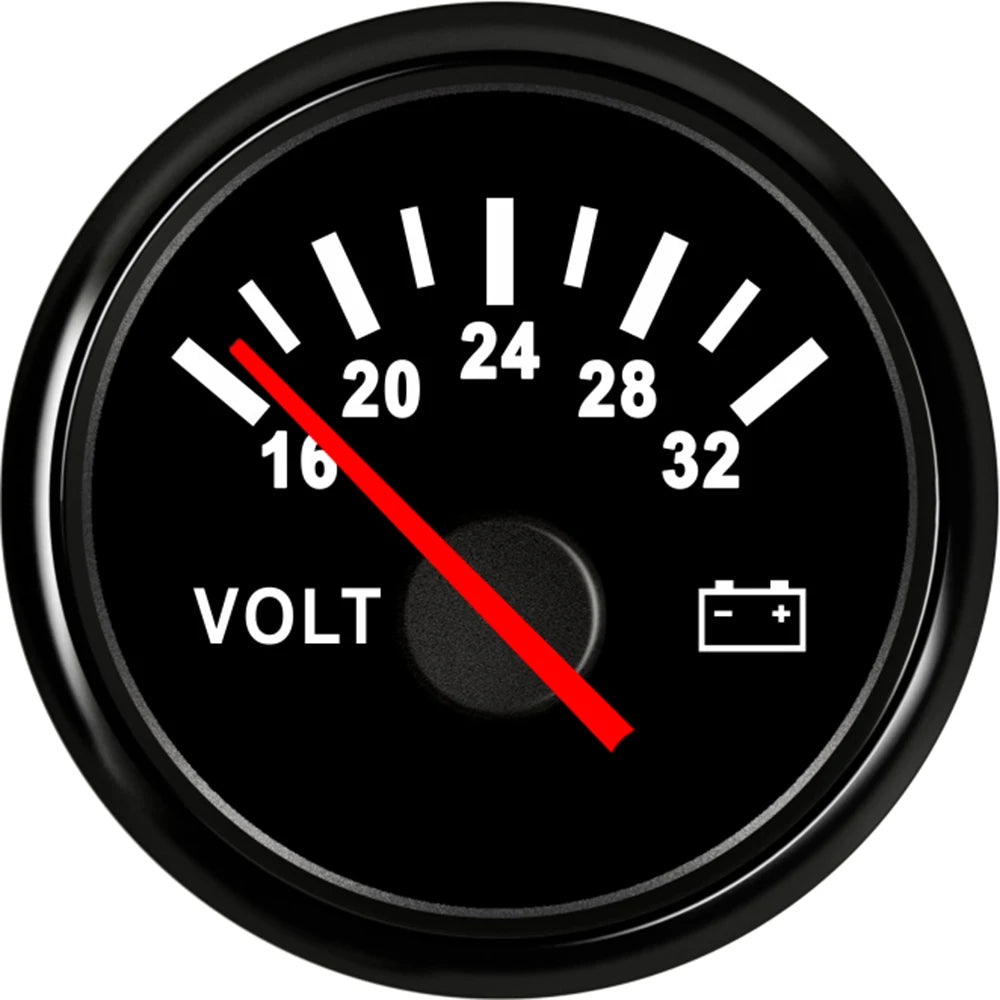AD Universal 52mm Voltmeter | 8-16V Waterproof Gauge for Car Motorcycle Boat with R additional angle