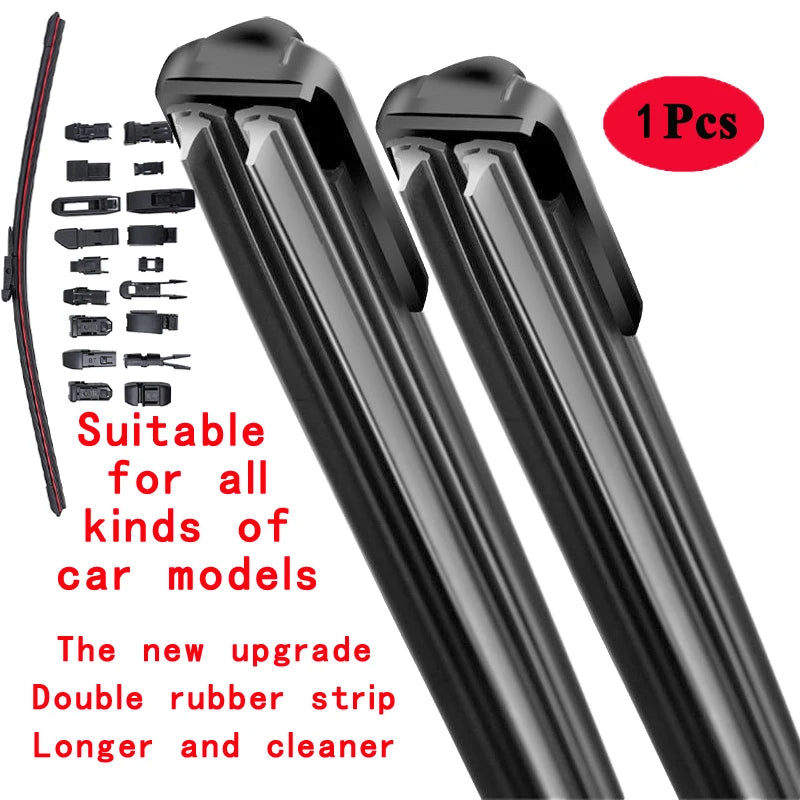 Universal Car Wiper Blades | Soft Dual Rubber Frameless Windshield Wipers