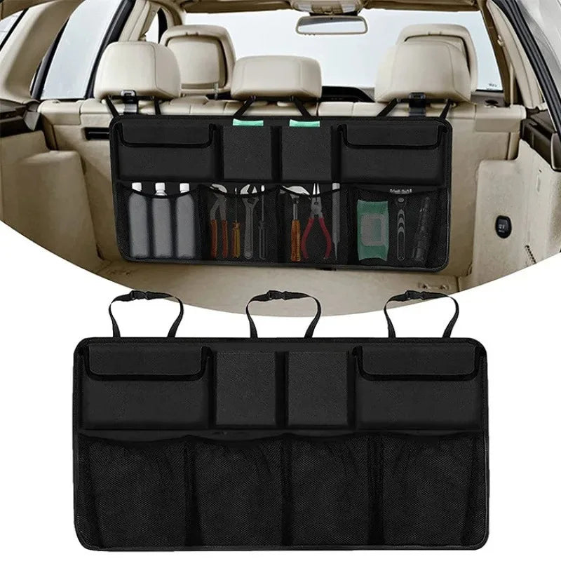 Car Rear Racks Storage Bag Net Adjustable Trunk Storage Bag Net High Capacity Hanging Organizers Aut