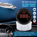 8-32V 28-48V 52mm Digital Voltmeter with Red Alarm Light | Waterproof Voltage Gauge additional angle