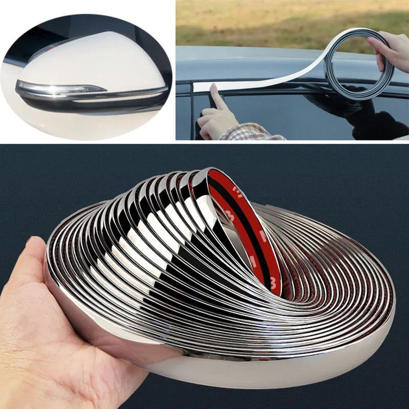 Exterior Car Chrome Body Strip Bumper Auto Door Protector Moulding Styling Trim car Lamp detail view