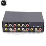2 or 4 or 8 Ports RCA AV Audio Video Switcher Selector | 4 Input 1 Output Splitter Box close-up view