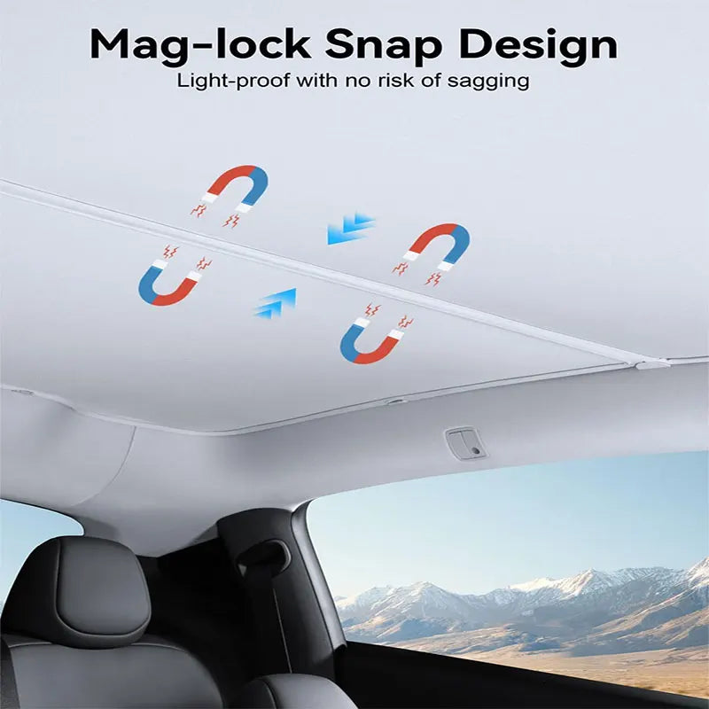 Skylight Sunshade for Tesla Model Y Juniper 2025 | Nano Ice Crystal Heat Insulation close-up view