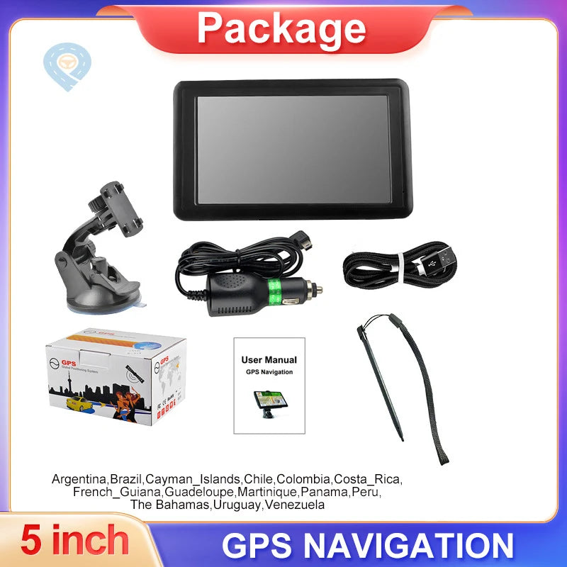 5inch Car GPS Navigation HD Touch Screen GPS Navigator Truck 3D Mode Sat Nav 8G+256M alternate view