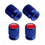 Itachi Rinnegan Sharingan Tire Valve Caps | 4pc Aluminum Anime Car Accessories close-up view