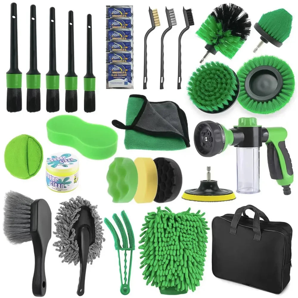 Detailing Brush Set Power Scrubber Drill Brushes Car Polish Pads Car Cleaning Brush For Car Air Vent