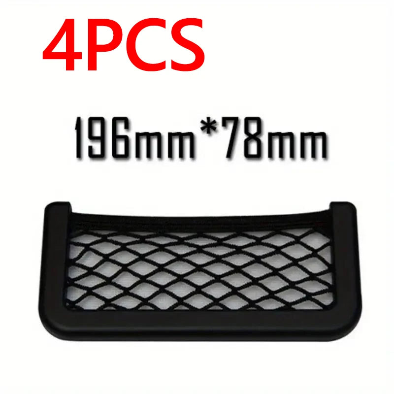 Car Storage Bag Nets Adhesive Auto Seat Organizer Door Side Net Pocket Multifunction alternate view