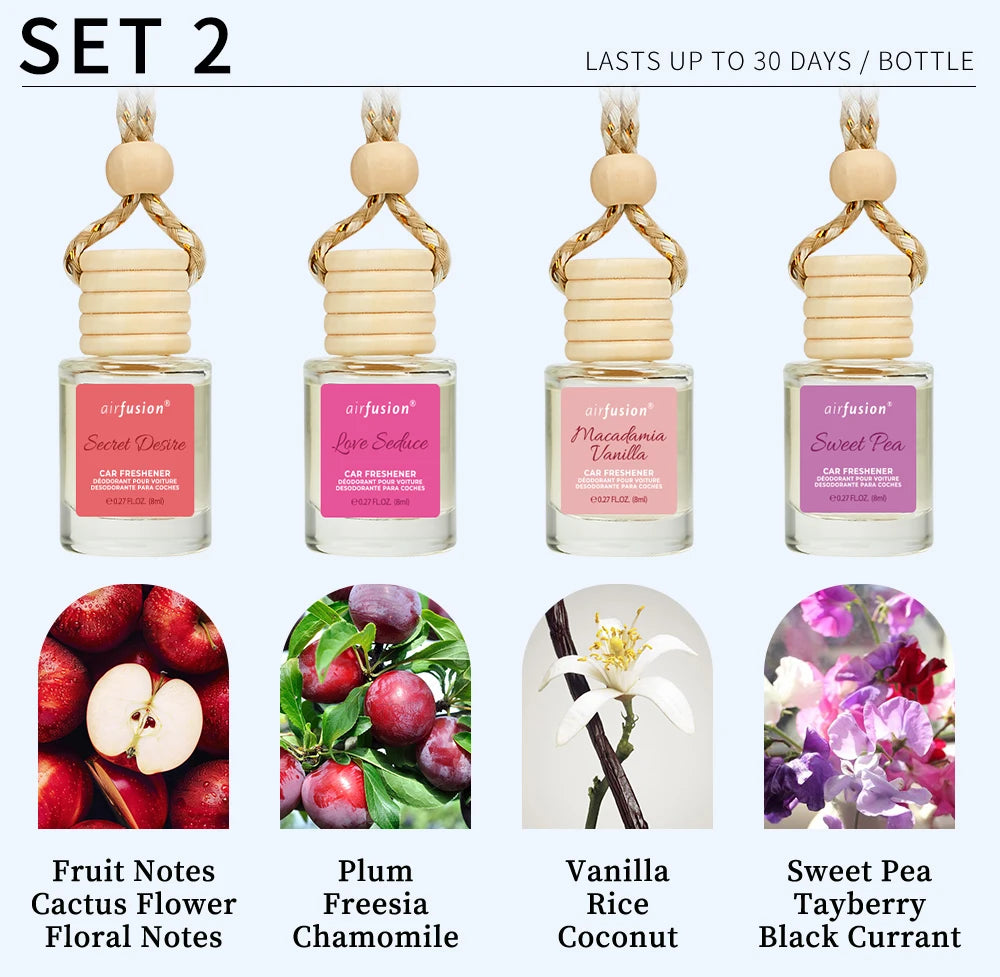 4 Pack Hanging Car Air Freshener & Diffuser | 120-Day Long-Lasting Fragrance Variety alternate view