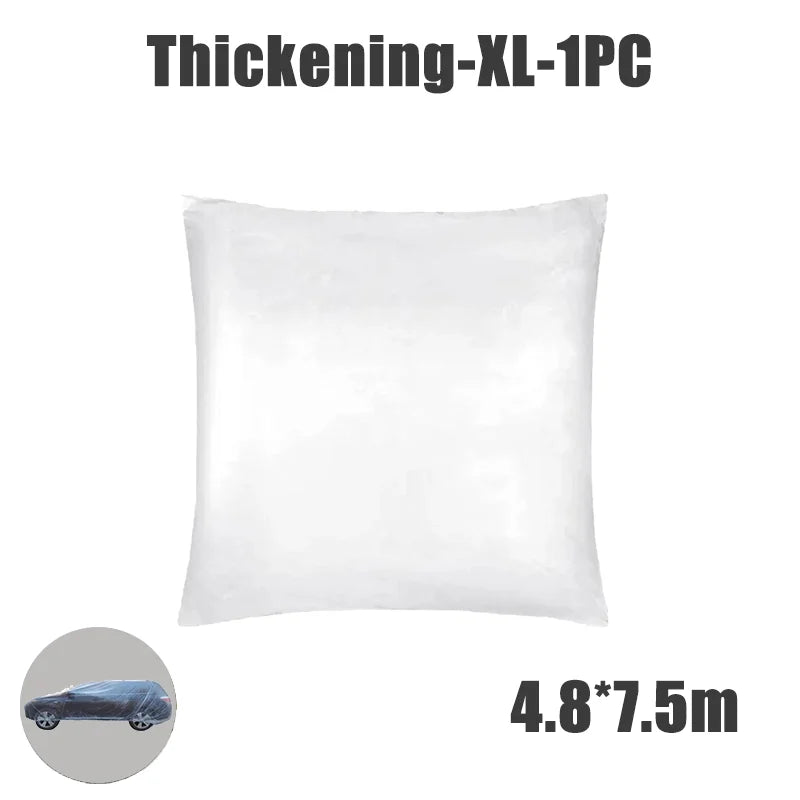 Disposable Transparent Car Cover | Dustproof Rainproof PE Film Protection detail view