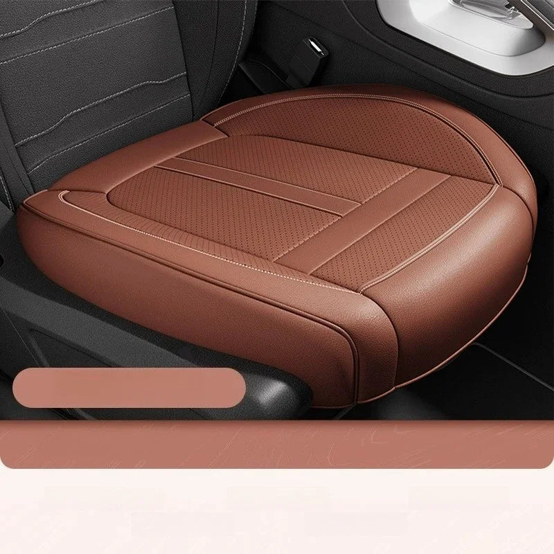1PCS Nappa Leather Car Seat Cover Anti-Slip and Full Wrap Driver Car Seat Protector Ma close-up view