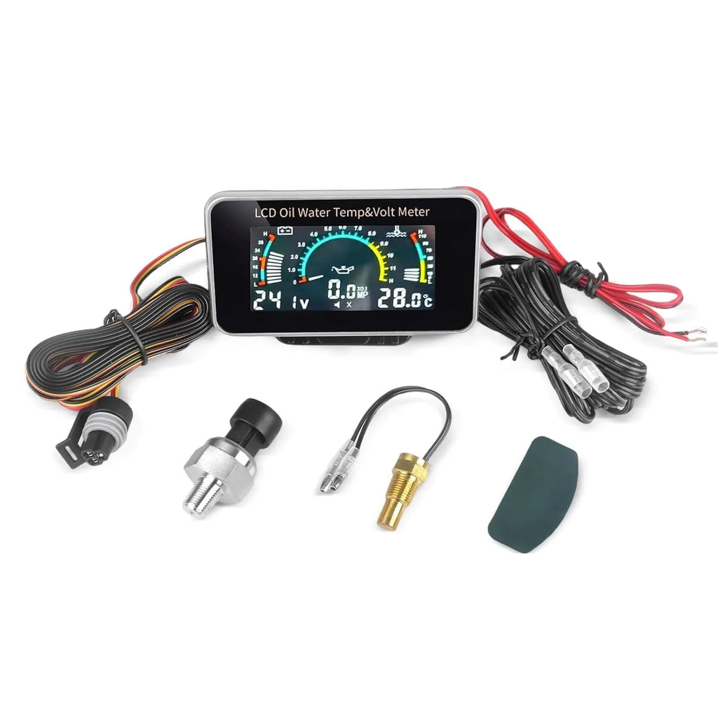 3-in-1 Auto Car LCD Meter Digital Oil Pressure Voltage Water Temperature Gauge Universal detail view