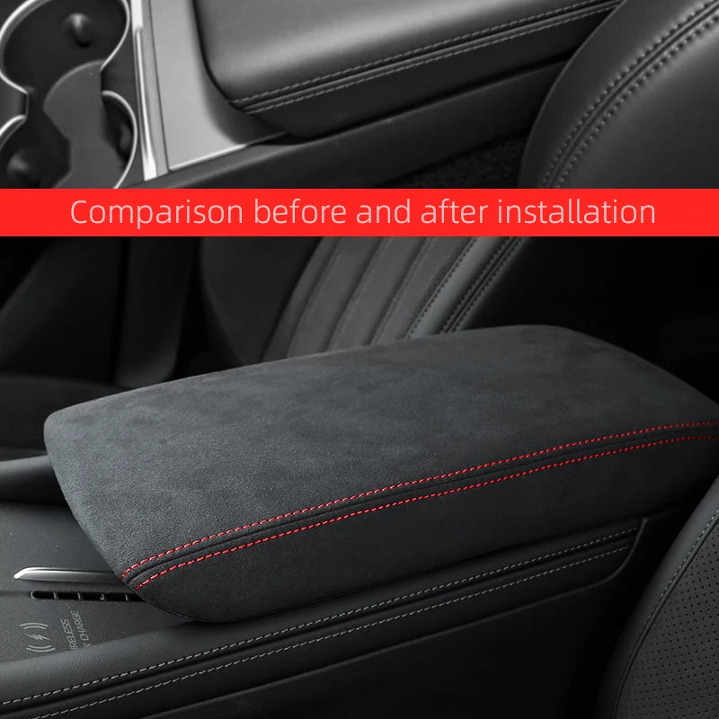Suede Leather Car Center Console Armrest Box Cover for BYD ATTO 2 Yuan up EV S1 Pro 2025-2026 Interior Accessories Pad