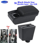 Car Armrest For Renault Clio 4 Armrest Box For Renault Captur Clio 3 III IV Double-Layer Storage Box Cup Holder Car Accessories