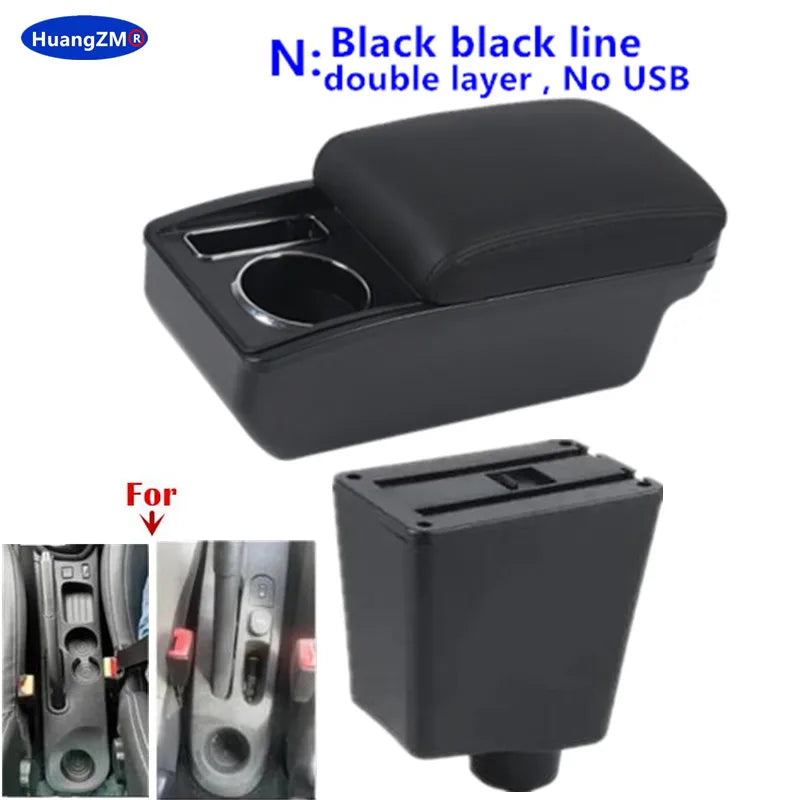 Car Armrest For Renault Clio 4 Armrest Box For Renault Captur Clio 3 III IV Double-Layer Storage Box Cup Holder Car Accessories