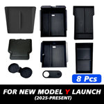 TEKSY For Tesla New Model Y 2025 Launch Juniper Teslajuniper ABS with Silicone Non-slip Mat Console & Armrest Storage Box Upper