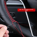 Car Steering Wheel Cover Needles And Braid Thread Artificial Leather Car Covers Suite 2 Color DIY Te