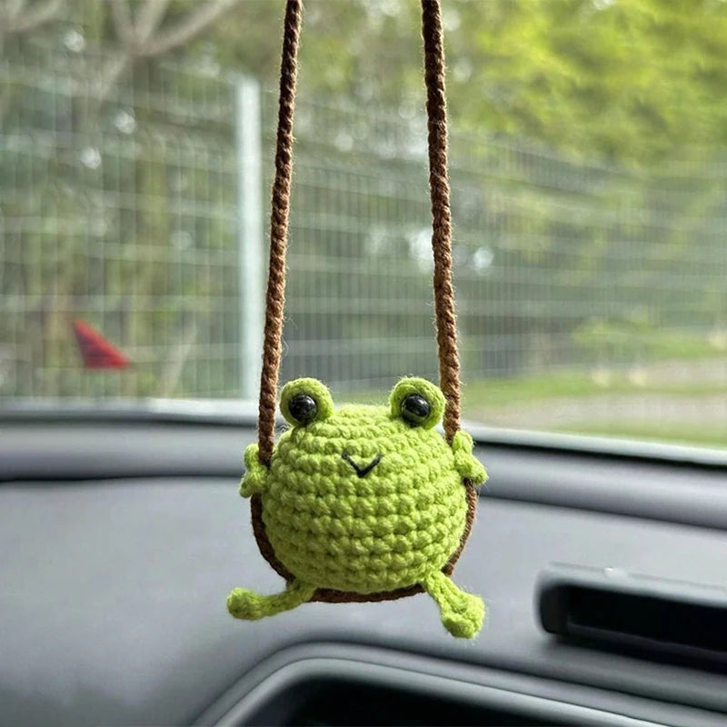 Cute Duck & Frog Car Hanging Ornament | Rearview Mirror Pendant