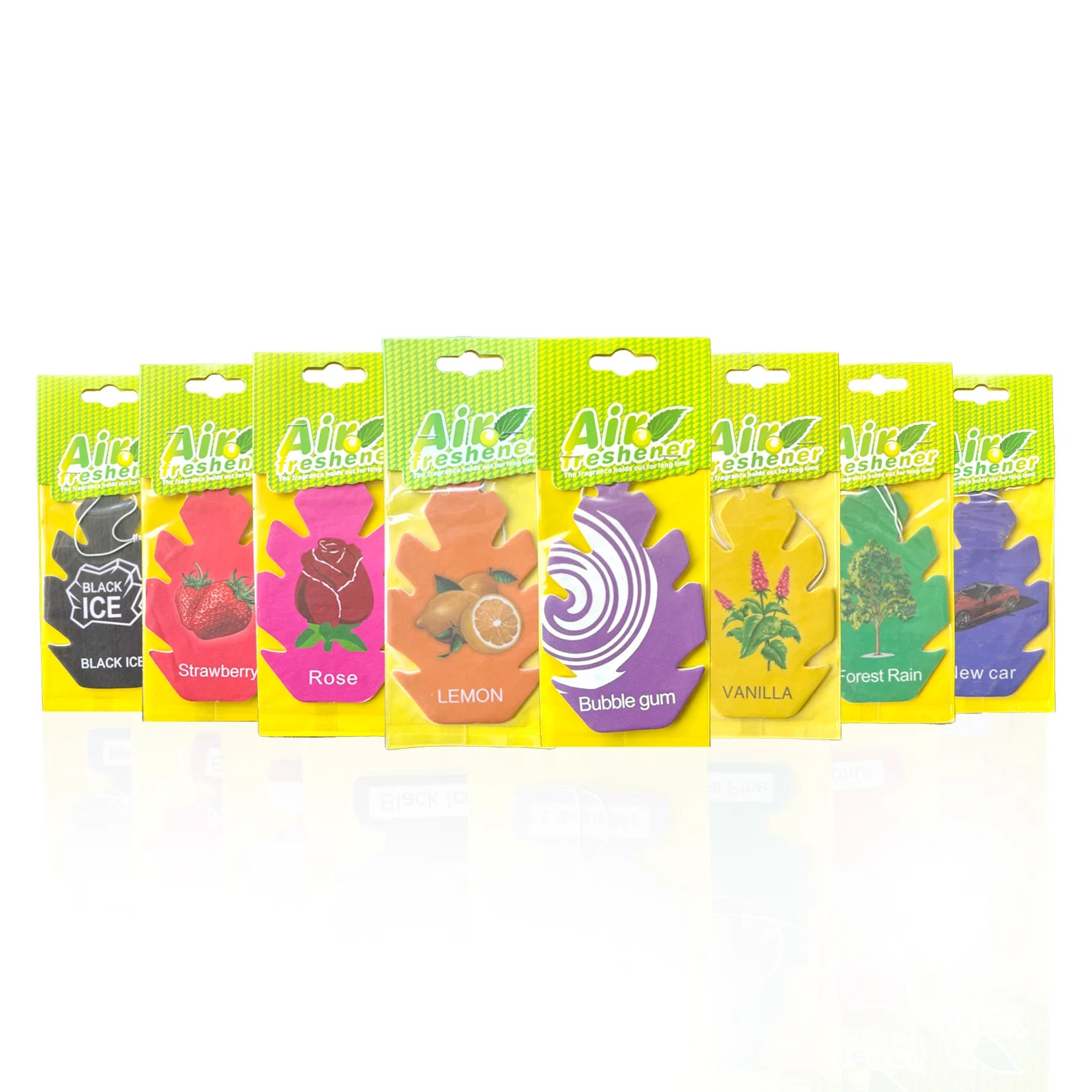 5/10pcs Leaf-shaped Car Air Freshener Hanging Ornament, Car Scented Card, Multiple Fragrances Available, Long-Lasting Fresh Scen