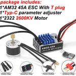 2322 2600KV 2830 2400KV Brushless Motor AM32 45A for 1/12 RC Crawler Car Off Road Car MN82 MN168 MN78 MN86 MN128 Power Kit