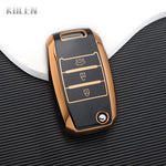 TPU Car Flip Key Case Cover Shell Fob For KIA RIO 3 K2 K3 K4 K5 Sportege Picanto Optima Soul Ceed Sorento Forte Stinger Cerato