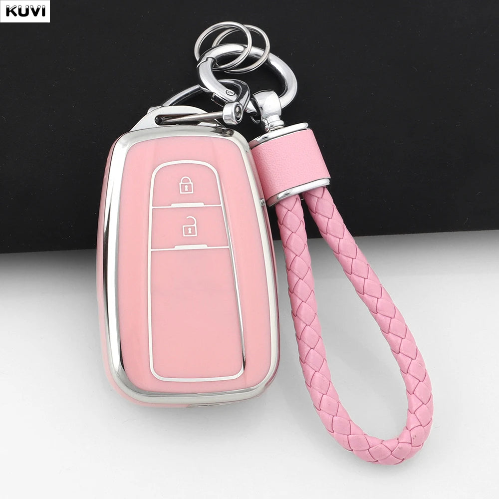 TPU Car Remote Key Case Cover Shell Fob Keychain For Toyota Prius Camry Corolla CHR C-HR detail view