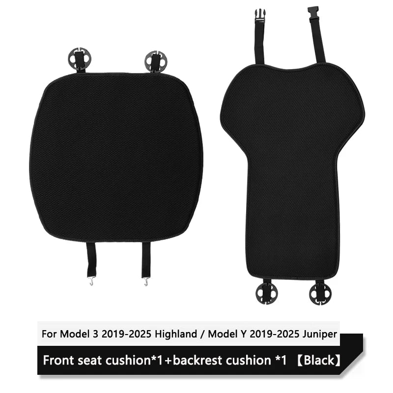 Tesla Model 3 / Y Juniper Ice Silk Seat Cushion Cover | Breathable, 2019–2026 lifestyle view