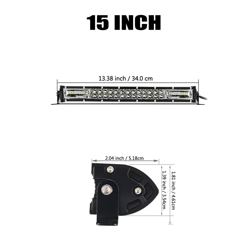 15 Inch 20 Inch 32 Inch LED Light Bar | Super Slim Work Light for Trucks and Offroad close-up view