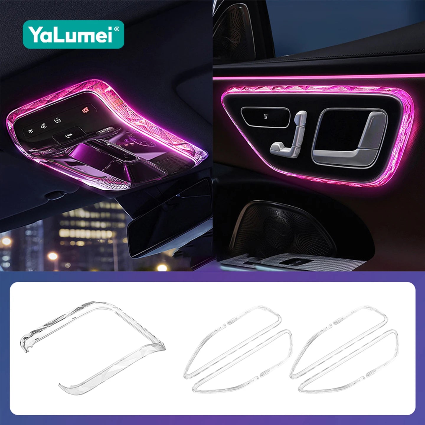 Crystal Car Door Ambience Light / Roof Reading Light Trim Accessories For Mercedes Benz C Class W206