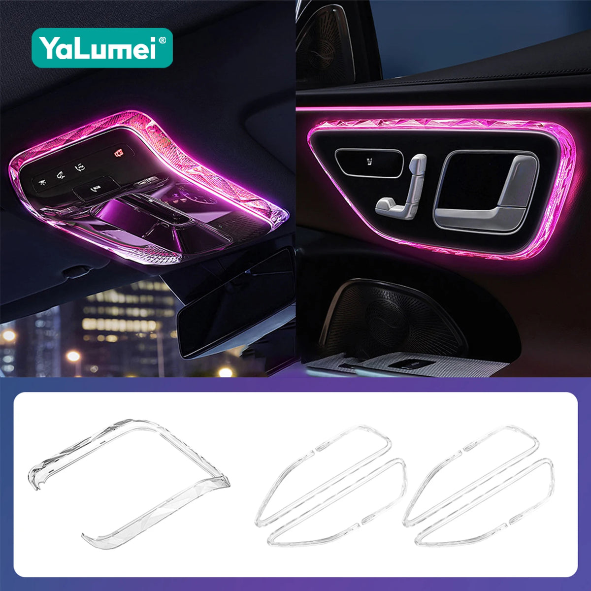 Crystal Car Door Ambience Light / Roof Reading Light Trim Accessories For Mercedes Benz C Class W206
