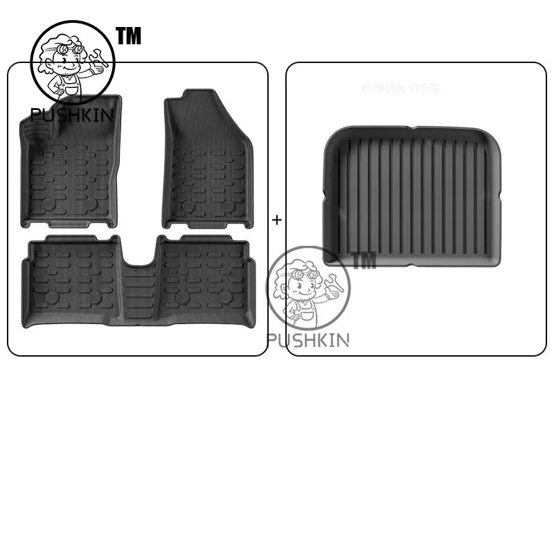 Car Floor Mats  For Chevrolet Spark EUV Baojun Yep Plus 2025 2026 Trunk Mats Customized Cargo Liner Protector Waterproof Non-sli