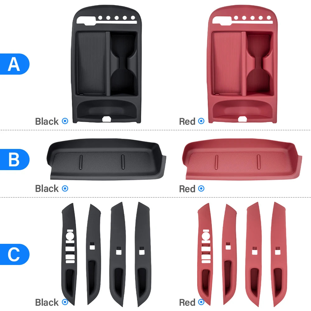 For Hyundai Tucson 2025 2026 Center Console Organizer Tray Armrest Storage Box Glass Lift Switch Silicone Cover Car Accessories