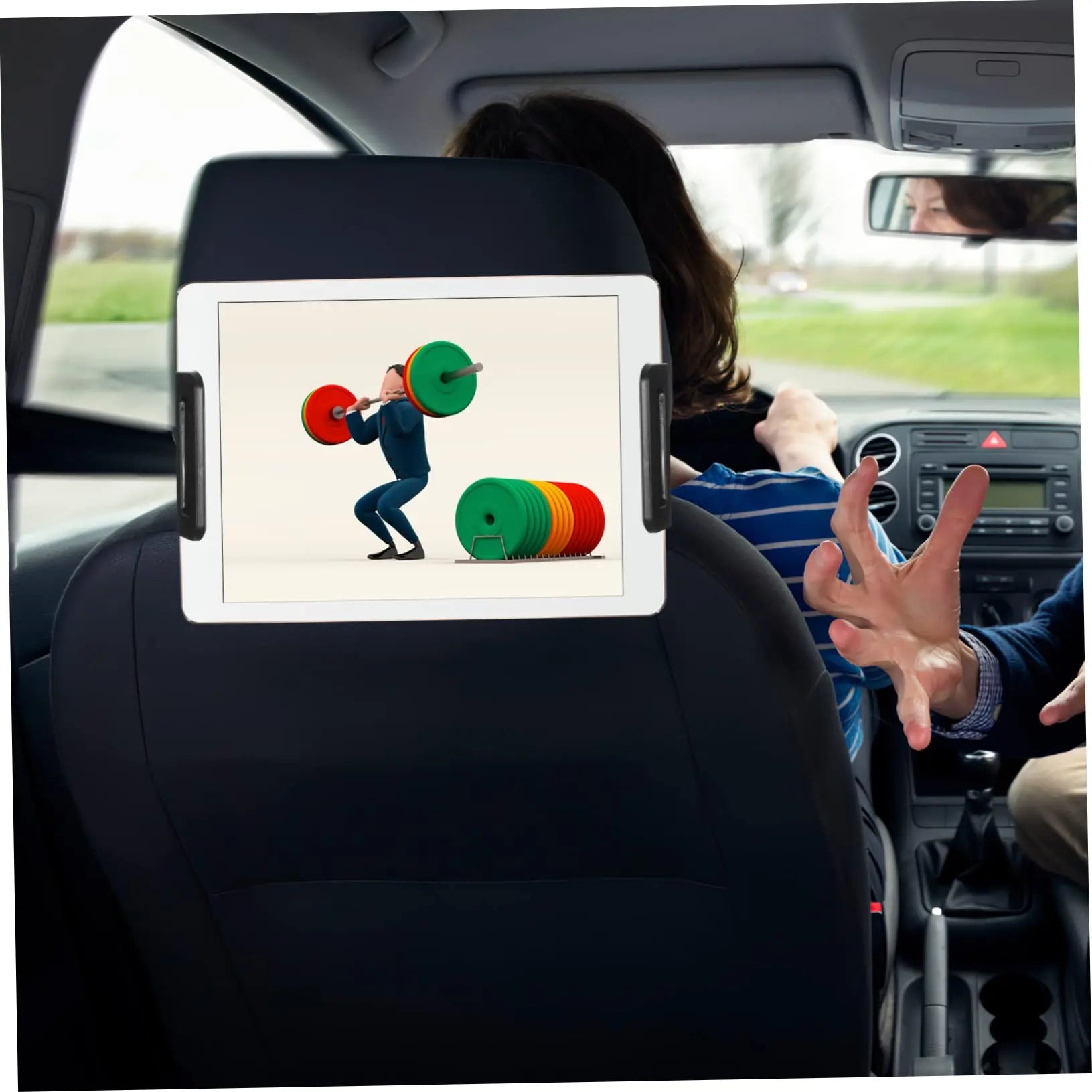 Car Headrest Phone Mount, Universal Rotatable Seat Back Phone Holder for Car Back Sea alternate view