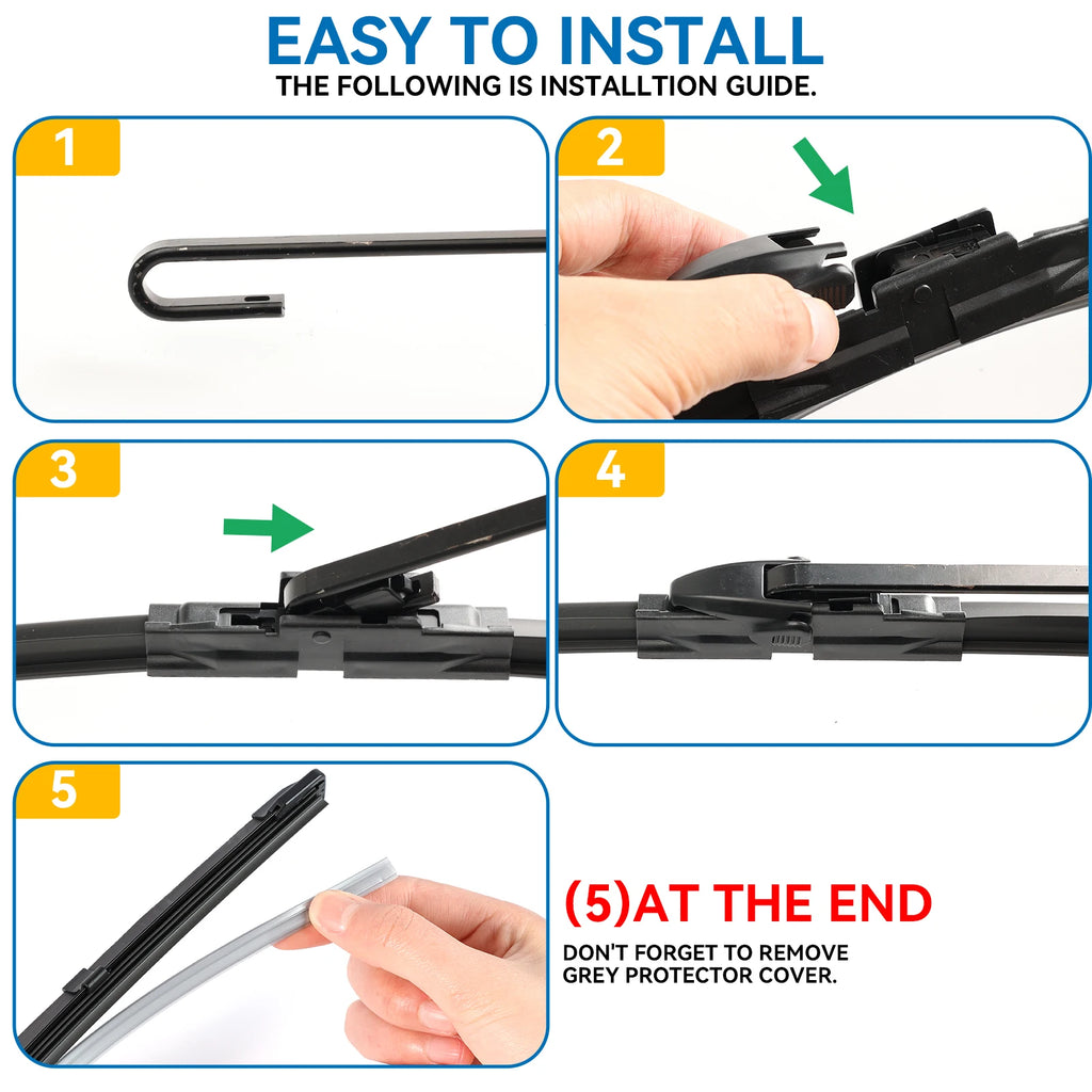 For Honda Civic 8 European Hatchback & Sedan 2005 - 2011 Wipers Front Wiper Blades Windshield Windscreen Window Brush 26"+23"
