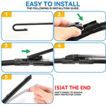 AutoXbert Front Wiper Blades for Honda Civic 8 Hatchback & Sedan 2005-2011 | 26"+23 additional angle
