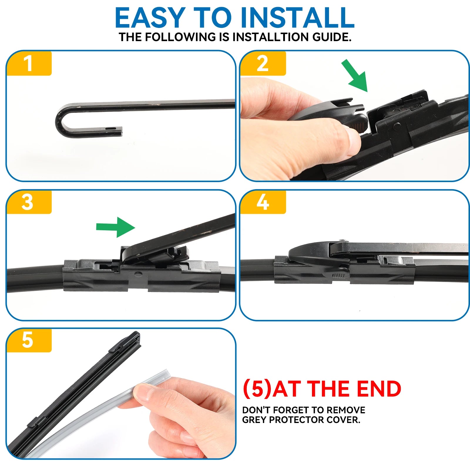 AutoXbert Front Wiper Blades for Honda Civic 8 Hatchback & Sedan 2005-2011 | 26"+23 additional angle